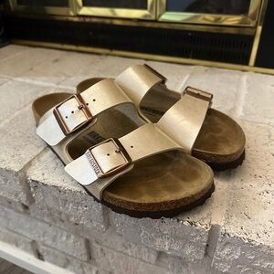 Birkenstock Women's Size 7-7.5 Birko-flor Graceful Pearl White Sandals